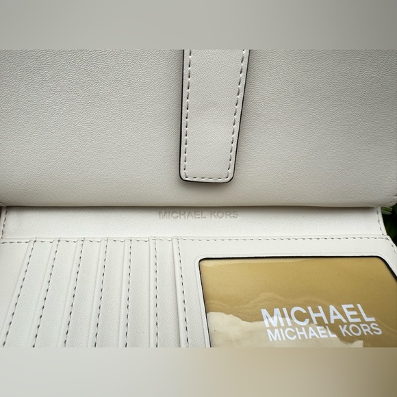 Michael Kors Jet Set Travel LG Double Zip Wallet Graphic Logo MK Pale Gold Multi - Picture 10 of 10